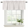 thumbnail image 2 of Farmhouse Beige White Striped Valances for Windows, Decorative Rod Pocket Window Valance Curtains, Modern Stripes Short Curtain Drapes for Kitchen/Bathroom/Living Room, 2 Panels, 42" W x 18" L, 2 of 8