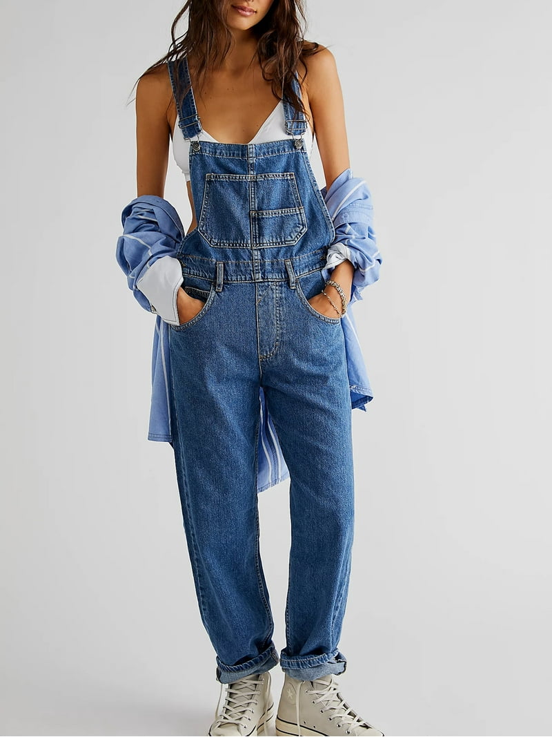 white christmas dresses Red Dress | Light Wash Denim Sleeveless Jumpsuit main image 1