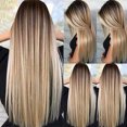 thumbnail image 5 of LHWEN Limei Long Blonde Wig Fashion Women's Silk Straight Wigs Heat Friendly Synthetic Hair Mix Color Warm Brown to Ash Blonde Easy to Wash Care for Natural Appearance Comfortable for Daily Wear Ideal, 5 of 7