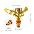 thumbnail image 1 of 1/2 Inch Impact Sprinkler - Adjustable Distance 360 Degree Rotation Zinc Alloy Lawn Sprinkler with Nozzles Watering Sprinkler for Grass Patio Garden Irrigation, 1 of 5