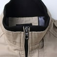 thumbnail image 4 of IYTR Men's Slim Stand Collar Long Sleeve Zip Up Solid Basic Jackets with Pockets Khaki XL, 4 of 5