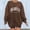 Brown, variant on Oversized Sweatshirts for Women Long Sleeve Basic Y2K Pullover Crewneck Los Angeles Print Comfy Lightweight Tops