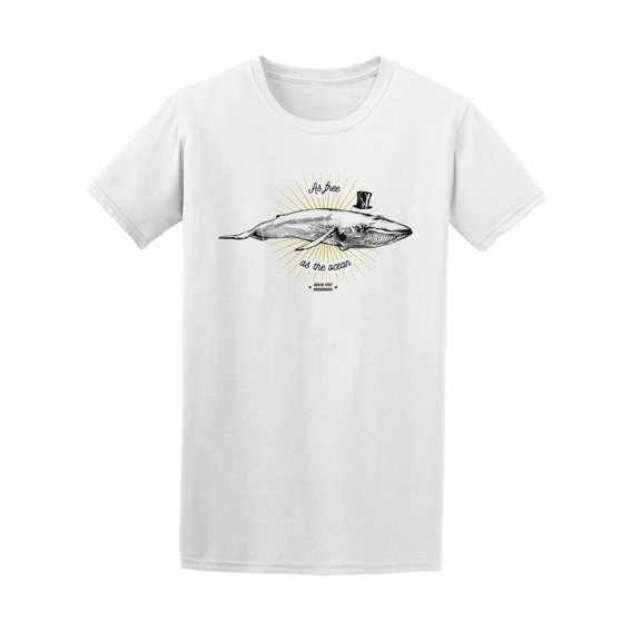 Vintage Whale With Hat Tee. Men's -Image by Shutterstock