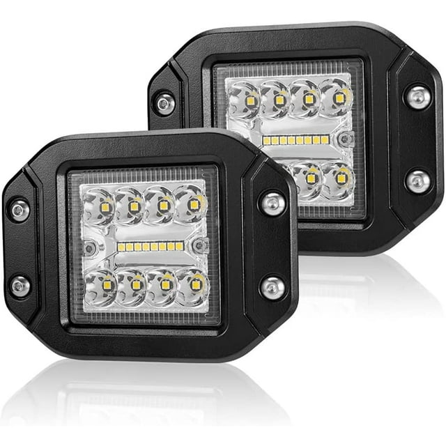 Flush Mount Light Pods - LITEWAY 5 Inch Spot Flood Combo Beam Light Bar - 4800LM Driving Lights Off Road