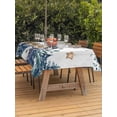 thumbnail image 2 of Outdoor Tablecloth with Umbrella Hole and Zipper, Blue Snowman Christmas Rectangle Table Cloth 52x70 Inch Waterproof Tablecloth, Green Eucalyptus Leaves Xmas Tree Picnic Table Cover for Patio Camping, 2 of 7