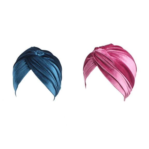 Helii Women Ruffle Pearl Turban Cap Muslim Chemo Cancer Hat Stretch Head Wrap Beanie
