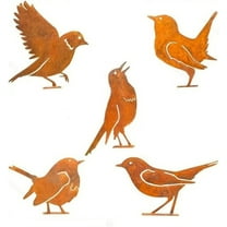 Tutuviw 5Pcs Courtyard Decoration Garden Ornaments Metal Birds Rusty Birds Silhouette Craft Statue Ornaments Decoration Garden Sculptures Garden Decor