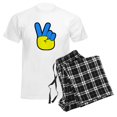 thumbnail image 6 of CafePress - Ukrainian Flag Peace Sign Ukraine Native H Pajamas - Men's Light Loose Fit Cotton Pajama Set, 6 of 7