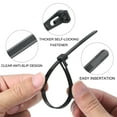 thumbnail image 4 of 4 Inch Releasable Cable Ties Adjustable Zip Ties 50lbs Tensile Strength Removable Indoor Outdoor Tie Wraps Black 100Pcs, 4 of 6
