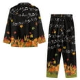 thumbnail image 4 of Renewold Warmth Thanksgiving Pajama Button Top for Women 2 Pieces Maple Leaves Music Notes Crewneck Sleepwear Lounge Set Loose Fitting Athletic Clothing Size L, 4 of 6