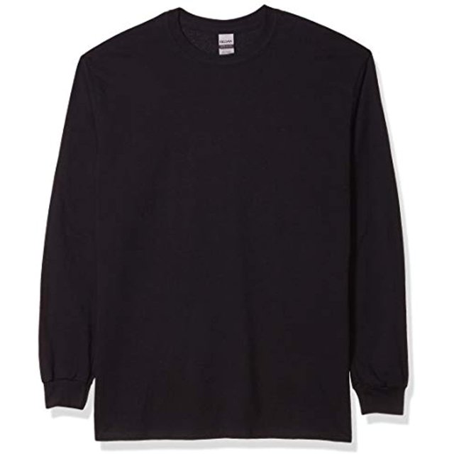 Gildan T-Shirt à Manches Longues 100 % Coton - Noir, Grand