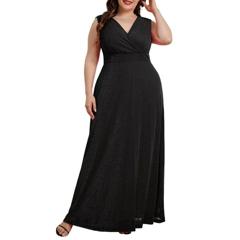 Ddapj pyju Womens Plus Size Dresses Wrap V Neck Maxi Formal Dress Elegant Lace Bridesmaid Dresses Sales of The Day Black XL, Women's Ddapj pyju Womens Plus Size Dresses Wrap V Neck Maxi Formal Dress Elegant Lace Bridesmaid Dresses Sales of The Day Black XL, Women's