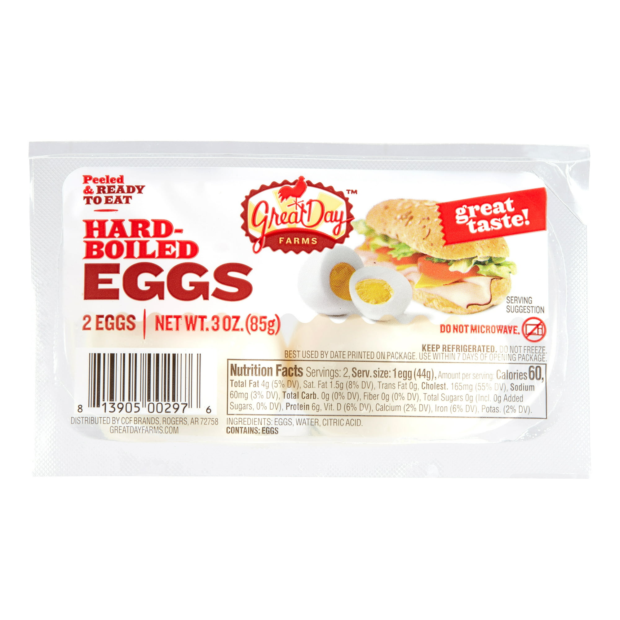 Great Day Farms Hard-Boiled Eggs, 2 Eggs