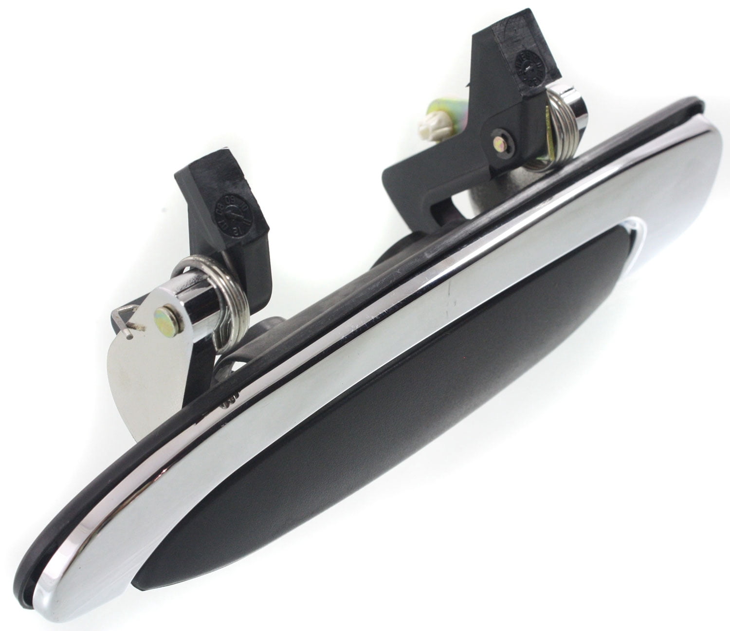 Replacement F491304 Exterior Door Handle Compatible with 1992-2011 Mercury Grand Marquis Ford Crown Victoria Rear, Left Driver Chrome bezel with black lever