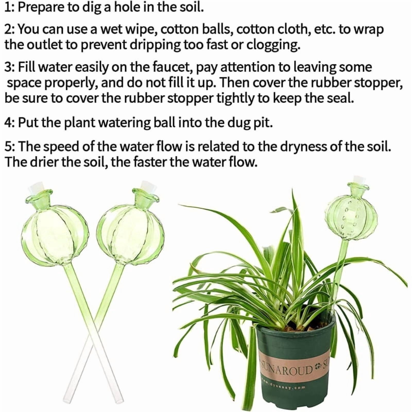 Zecic 3xPlant Self Watering Ball Water Bulbs Drip Irrigation System for Indoor Potted
