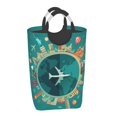 thumbnail image 2 of Kll Around The Planet Laundry Hamper,Large Canvas Fabric Lightweight Storage Basket Toy Organizer Dirty Clothes Collapsible Waterproof For College Dorms,Children Bedroom,Bathroom, 2 of 6