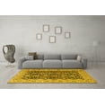 thumbnail image 3 of Ahgly Company Machine Washable Indoor Round Persian Yellow Traditional Area Rugs, 6' Round, 3 of 4