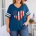 thumbnail image 2 of CONROSES 250Th Anniversary Usa Women's Short Sleeve T-Shirts V Neck Patriotic Usa Flag Graphic 4Th Of July Tshirt Plus Size Independence Day Tee Blouses For Lady, 2 of 4