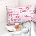 thumbnail image 4 of Pofeuu Breast Cancer Pink Ribbons Awareness (2) Print Polyester Microfiber Plush Pillowcases, Super Soft and Cozy Pillow Case Covers with Envelop Closure（Pillow core not included）-14"x20", 4 of 6