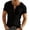 hgg123-Black, variant on Henley Shirts for Mens Half-zip Collar Short Sleeve Quick Dry Beach Tees Summer Henley Lightweight Hippie T-Shirts