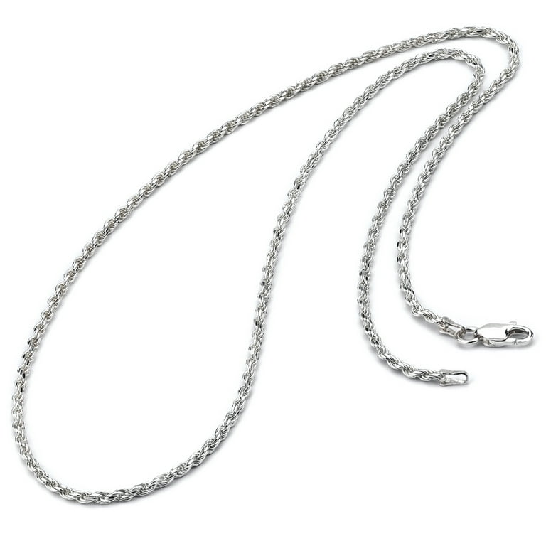 Men's 2.3MM Sterling Silver 925 Italian Rope Necklace Chain 16 18 20 22  24 30 