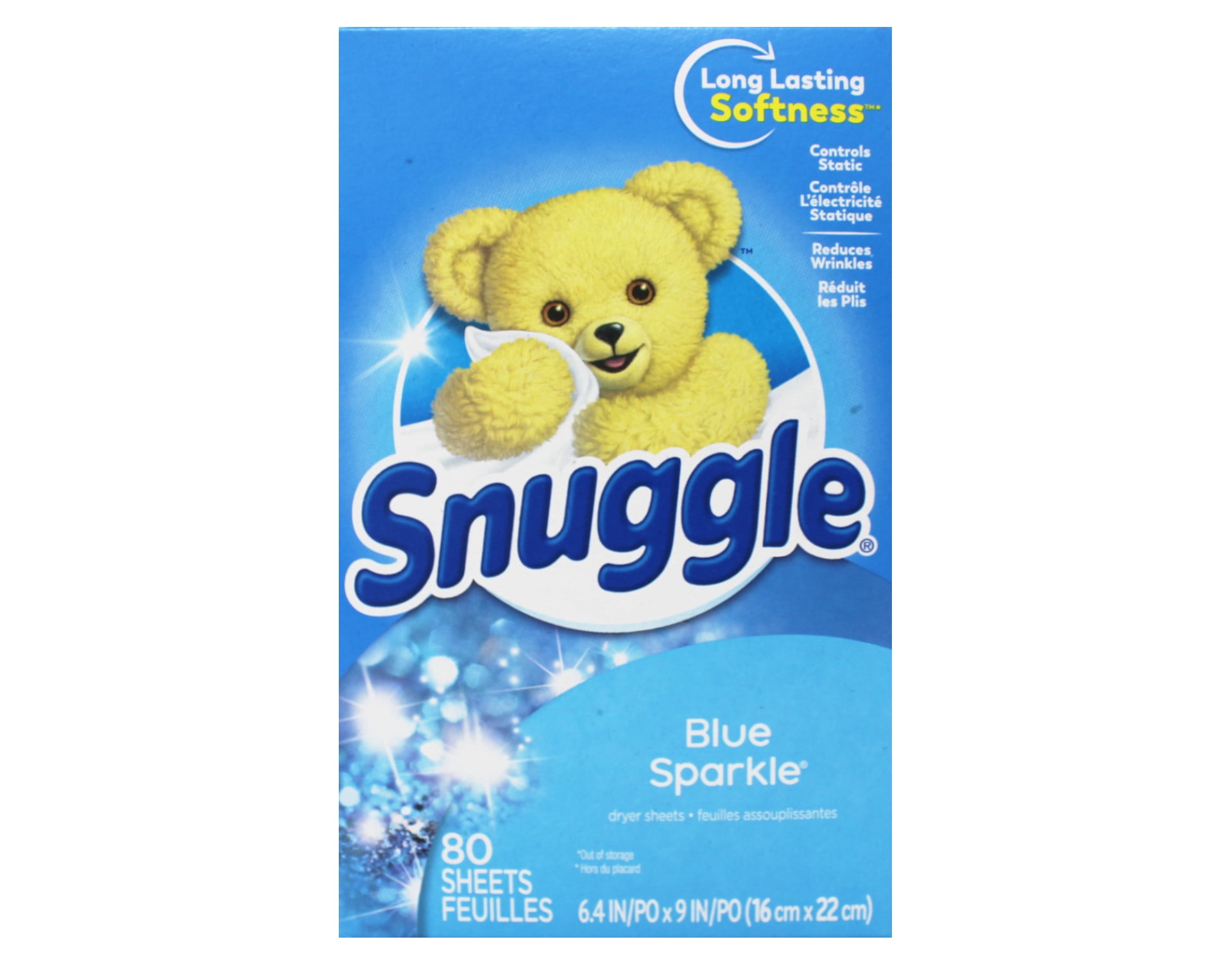 Snuggle Fabric Softener Dryer Sheets, Blue Sparkle, 80 Count - 2 Pack