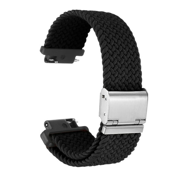 Uxcell 16mm Nylon Braided Watch Bands with Stainless Steel Buckle, Black