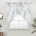 thumbnail image 5 of Coastal Turquoise Kitchen Window Curtains, Swag Curtains Valance for Bedroom Living Room Bathroom, Coral Starfish Jellyfish Seahorse Rod Pocket Window Treatment Curtain Block Drapes 2 Panels 28"x36", 5 of 9