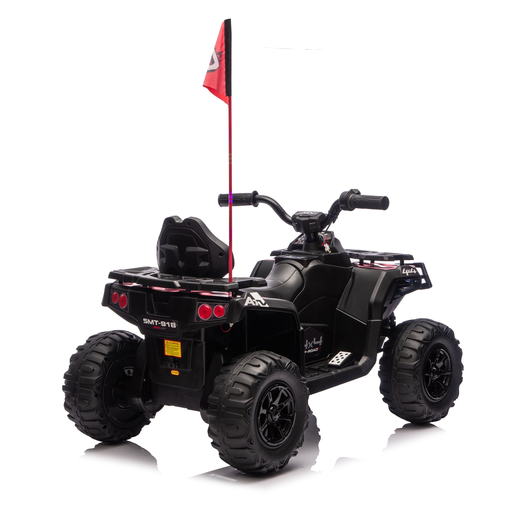 24V 160W Kids Electric Ride on Toys ATV Cars, Off-Road Design Toddler Car with Music Bluetooth USB, Kids' Electric Vehicle with Flags for Boys Girls for 3-6, Pink