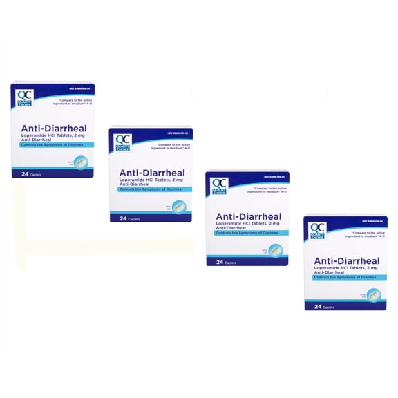 4 Pack Quality Choice Anti-Diarrheal Lopermaide HCI 24 Caplets