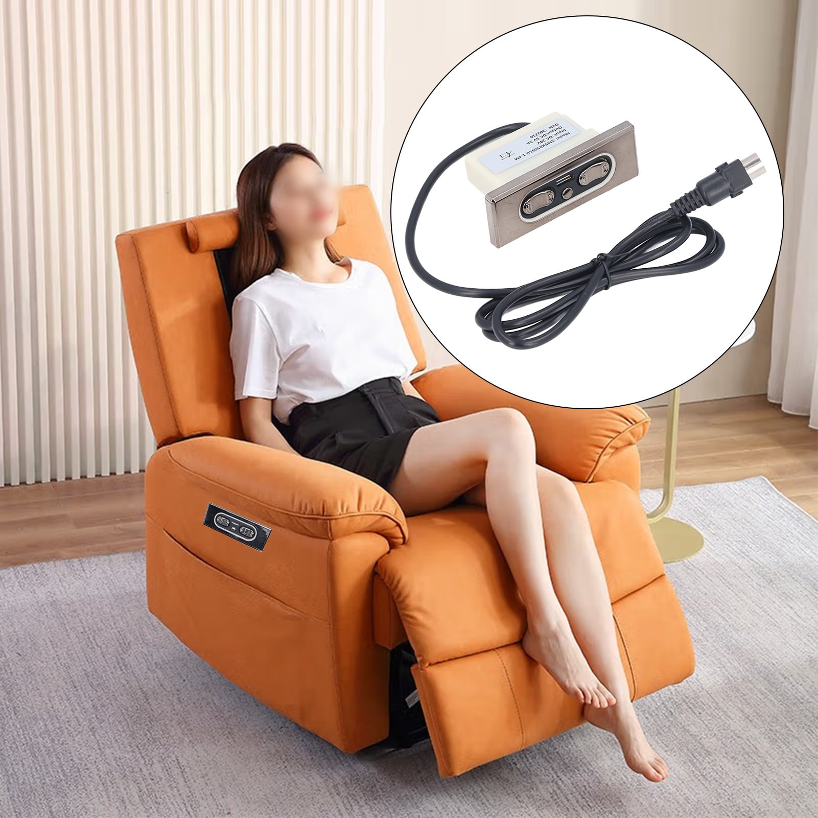 5 Button Electric Sofa Remote Waterproof ABS Material Power Recliner Or Lift Chair Hand Control With USB Charging Port Plug And Play One Button Reset Recliner Replacement Parts Walmart