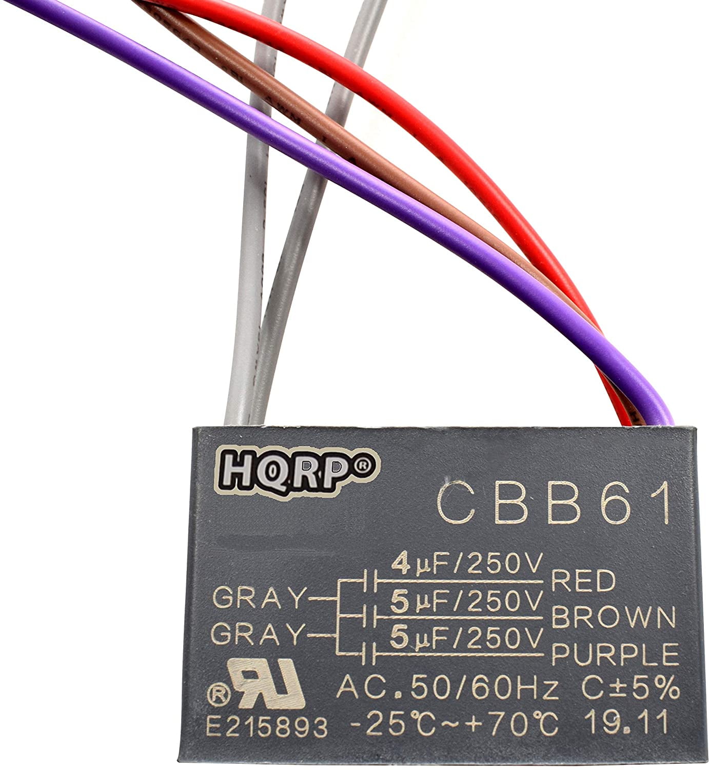 HQRP Capacitor fits Hampton Bay Ceiling Fan CBB61 5uf+6uf 4-Wire plus HQRP Coaster