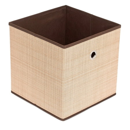 Internet's Best Canvas Storage Bin | Durable Storage Cube Box Basket Container | Clothes Nursery Toys Organizer | Brown