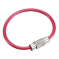 thumbnail image 1 of Unique Bargains 90mm Length PVC Coated Stainless Steel Keyring Loop Cable Pink 6 Count, 1 of 5