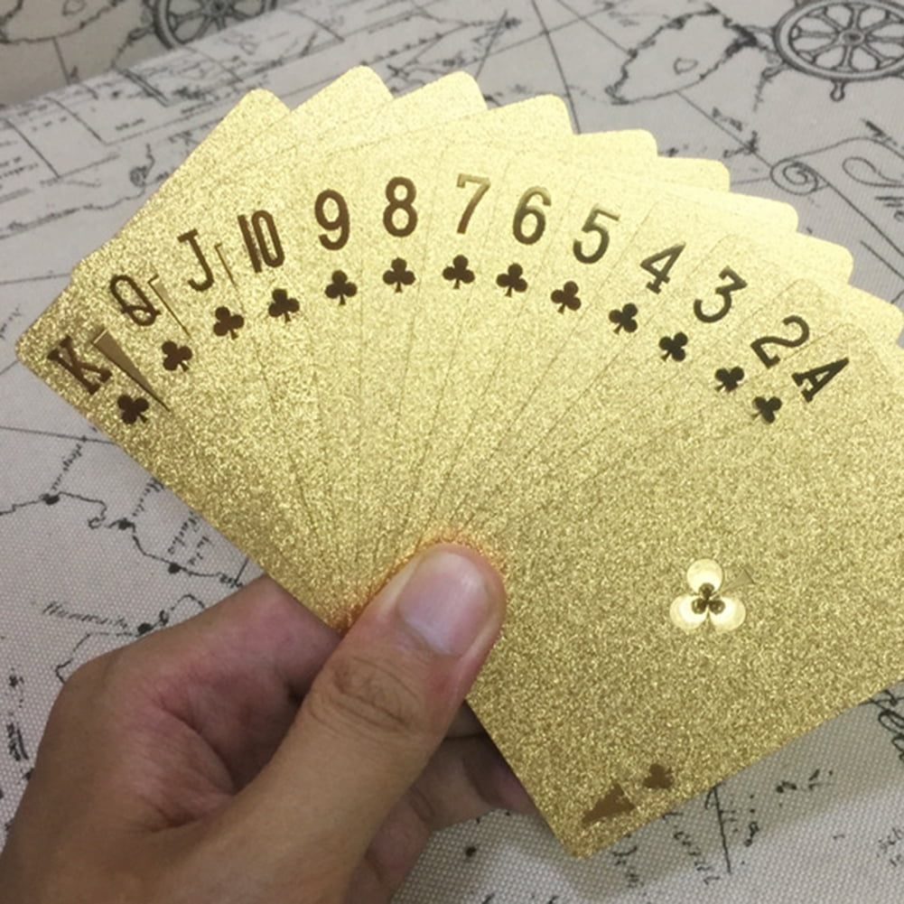 Cartas de juego de póker de oro de 24K juego de Tmvgtek cartas mágicas de plástico cartas impermeables juego de mesa de juego | en línea