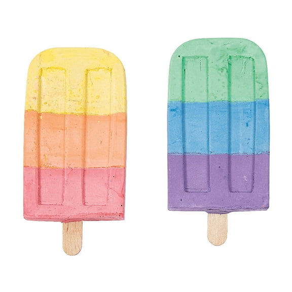 Fun Express Popsicle Chalk Non-Toxic Multicolor 12 Count