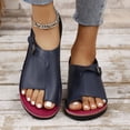 thumbnail image 6 of MLCDZ Slippers for Women Open Toe Bunion Sandals-Orthopedic Bunion Corrector Sandals Wide Width Arch Support Sandals Indoor Outdoor Soft Slides Flat Ankle Beach Shoes Roman Loafers Sandals Blue 35, 6 of 9