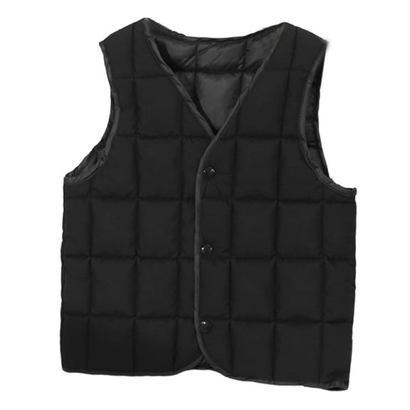 WOYY Winter Boys Girls Thermal Down Vest V-Neck Sleeveless Puffer Jacket, Sizes 1-2T