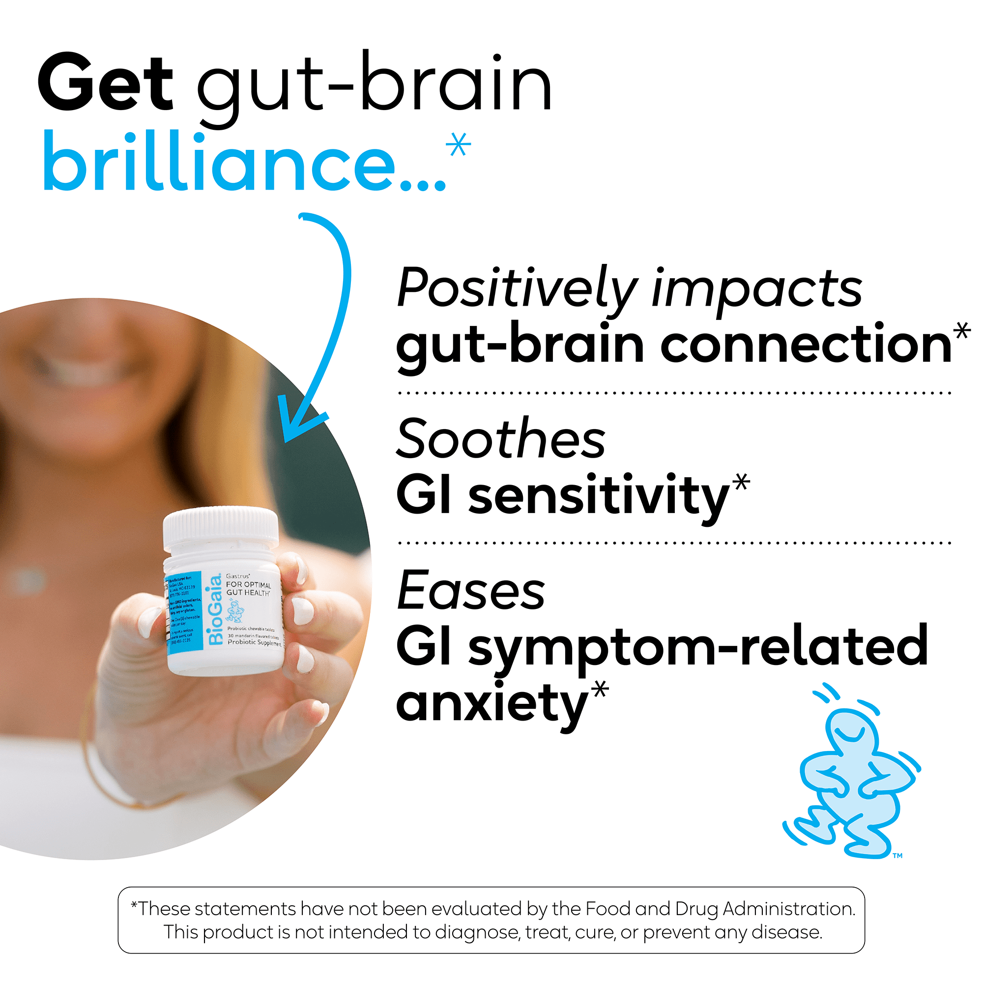 BioGaia Gastrus Gut Health | Probiotic Capsules | Eases Abdominal Discomfort, Gas & Bloating | Promotes Regularity & a Healthy Gut | Supports a Balanced Microbiome | Backed by 30 Years of Research