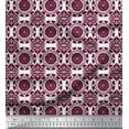 thumbnail image 1 of Soimoi Purple Heavy Canvas Fabric Circle Art Geometric Print Sewing Fabric Yard 58 Inch Wide, 1 of 3