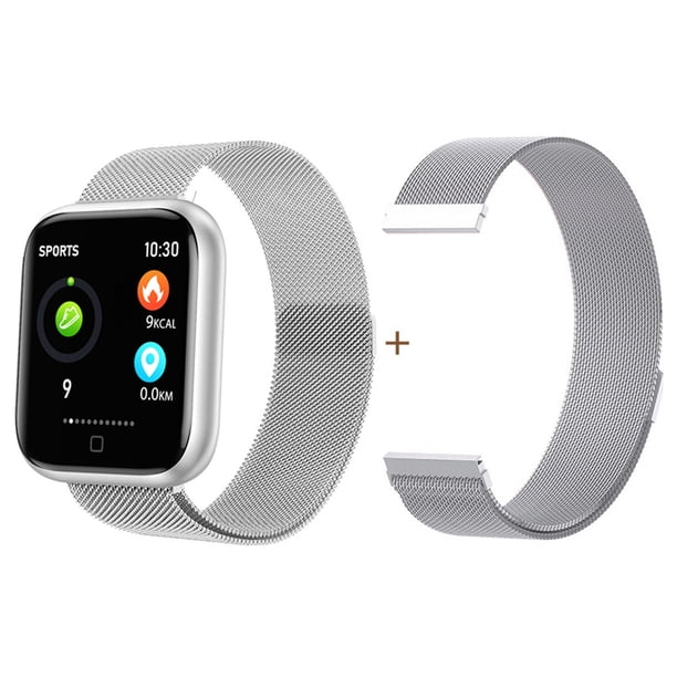 Worallymy Reloj inteligente Reloj de pulsera de seguimiento de la condición del sueño deportivo Reloj de medición de la presión arterial del ritmo cardíaco Plateado Worallymy JD735801082