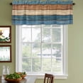 thumbnail image 4 of Farmhouse Navy Blue Brown Valances for Windows, Decorative Rod Pocket Window Valance Curtains, Vintage Wooden Striped Short Curtain Drapes for Kitchen/Bathroom/Living Room, 2 Panels, 60" W x 18" L, 4 of 8