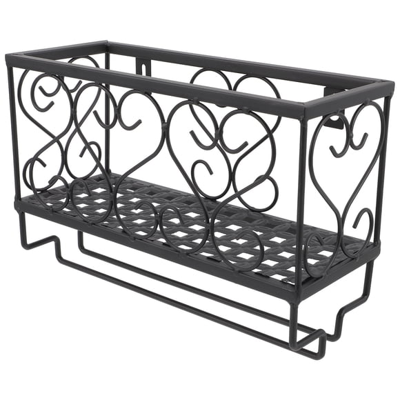 BESTYASH Iron Wall Mounted Wine Rack Black Finish for Kitchen Wine Bottle and Cup Storage
