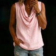 thumbnail image 2 of VNKIDY Womens Cowl Neck Sleeveless Solid Color Textured Tank Top Loose Curved Hem Breathable Summer Casual Daily Vest Tops For Ladies Leisure Top XL, 2 of 4