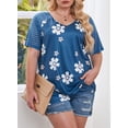 thumbnail image 2 of HOTAPEI Plus Size T Shirts for Women Summer Mesh Short Sleeve V Neck Tops, 2 of 5