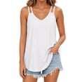 thumbnail image 2 of 2 Packs Tank Tops for Women Sleeveless Summer Tops V-Neck Double Spaghetti Strap Eyelet Casual Camisole Shirts for Daily, 2 of 8