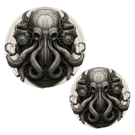 Octopus Mask Trivet Mats Pot Holders Cotton Woven Non-Slip Heat Resistant for Hot Pots Pans Pats for Cooking Baking Set of 2