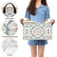 thumbnail image 5 of Yayeee Foldable Storage Basket for Shelves Waterproof Cloth Bins with Handles, Green Geometric Pattern, 5 of 7