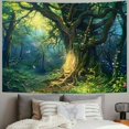 thumbnail image 2 of Orinice Magical Forest Tapestry, Forest Night Tapestry, Fairy Tale Forest Tapestry, Nature Tree of Life with butterfly Landscape Tapestry Wall Hanging for Bedroom Living Room Decoration  60x50inch, 2 of 6