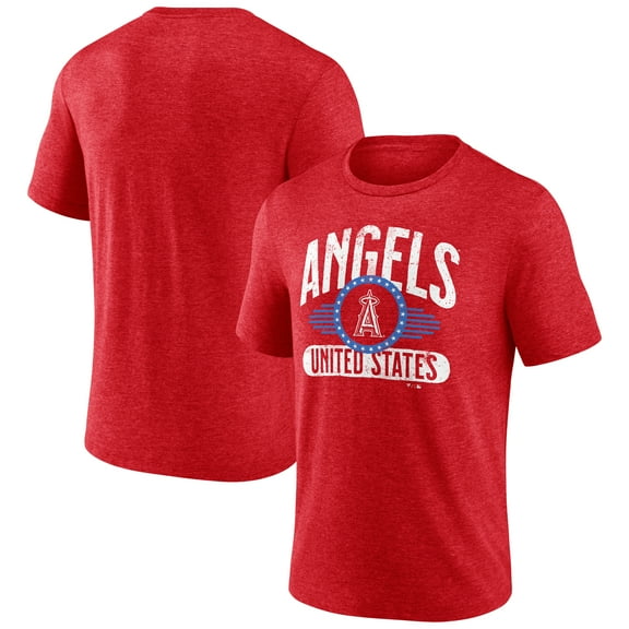 Men's Red Los Angeles Angels Badge of Honor Tri-Blend T-Shirt